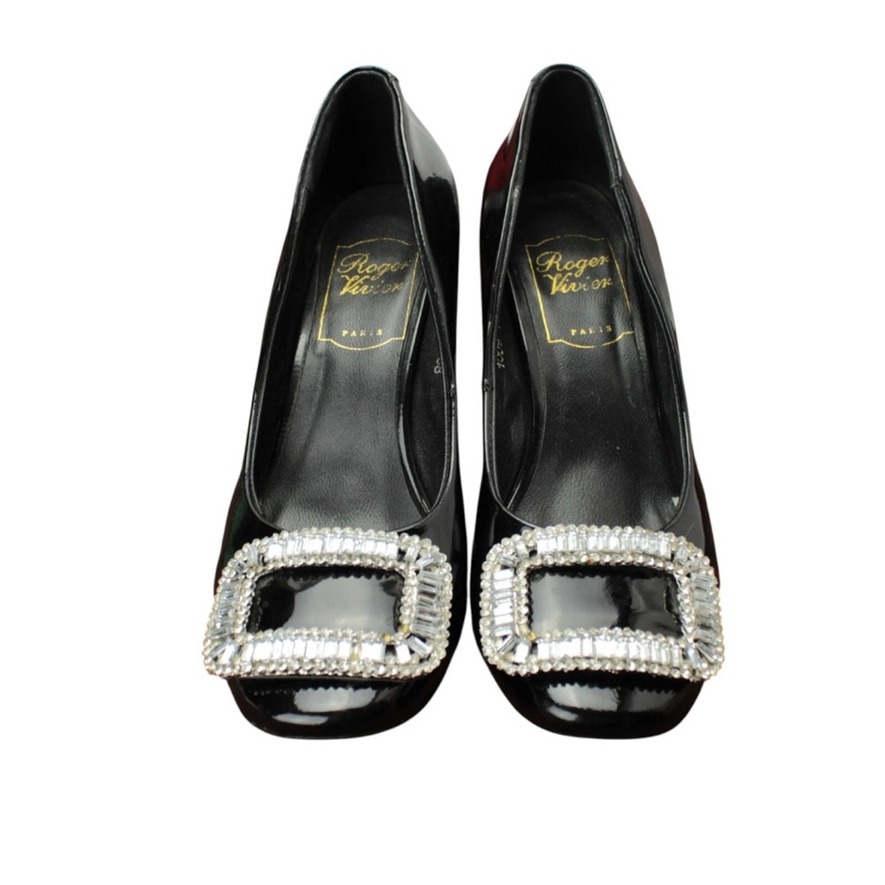 Roger Vivier Belle Vivier crystal embellished Pumps Heels 8 patent leather Black - Picture 2 of 16
